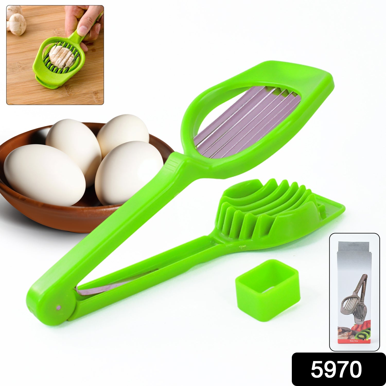 Multipurpose Slicer with Seven Blades, Egg Slicers Stainless Slicer, Strawberry, Tomato, Kiwi, Fruit Cutter, Divider Separator Multipurpose Slicer with Seven Blades, Egg Slicers Stainless Slicer, Strawberry, Tomato, Kiwi, Fruit Cutter, Divider Separator